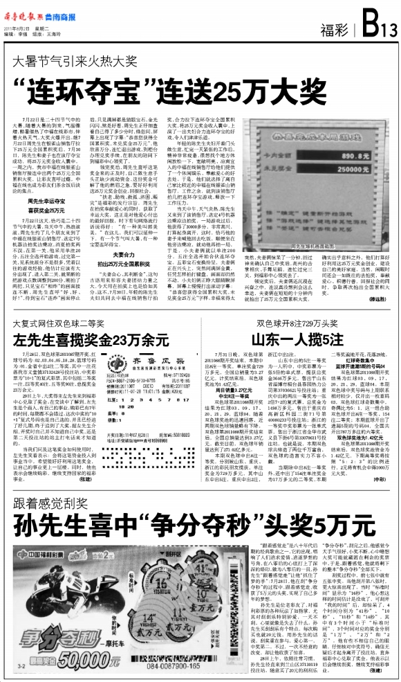 鲁南商报·福彩