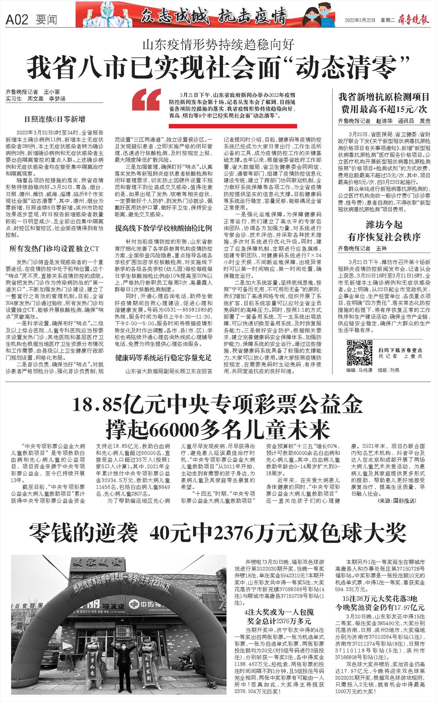 齐鲁晚报-微报纸-2022年03月22日