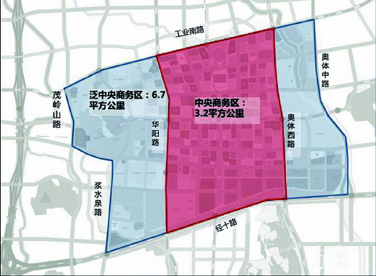济南中央商务区(cbd)位置示意图.