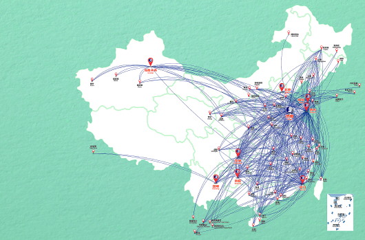 山东航空航线图片